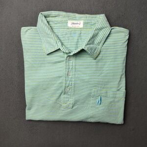 johnnie-O Polo Shirt Mens XL Malibu Stripe Pocket Preppy Golf Casual Lightweight
